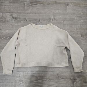 Madewell Knit Boxy Boat Neck PullOver Sweater XS Women Beige